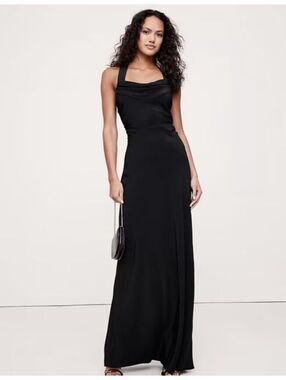 zela chiffon maxi dress Xella Yellow Pleated Chiffon Maxi Dress M / 6-8